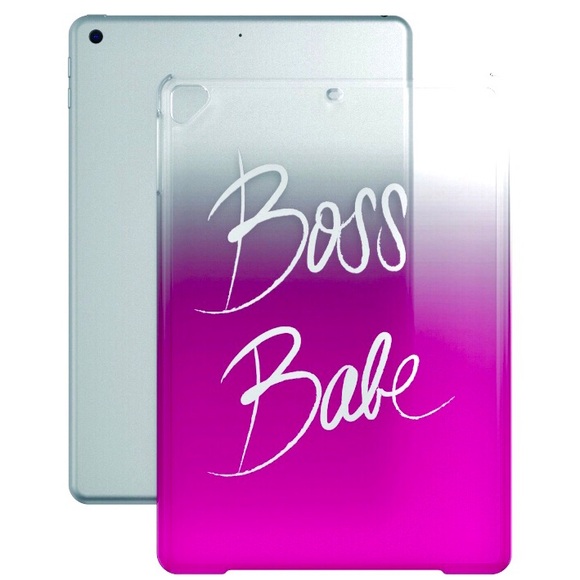 NIB iPad “ Boss Babe “ Snap-on Case for 9.7” iPads / Tablets  Pink Ombre - Picture 7 of 8